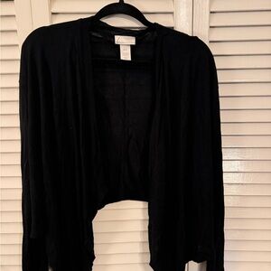 Black Open-Front Cardigan Sweater
